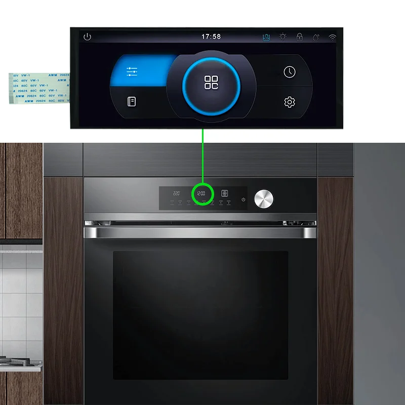microwave oven display TFT Color Display 6.8 inch 480*1280 LCD Panel for Microwave Oven - Image 5