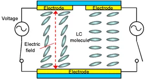 a simple graphic demonstrating a simplified liquid crystal molecule