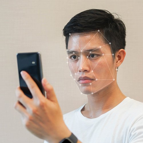 Android facial recognition system with distance sensor