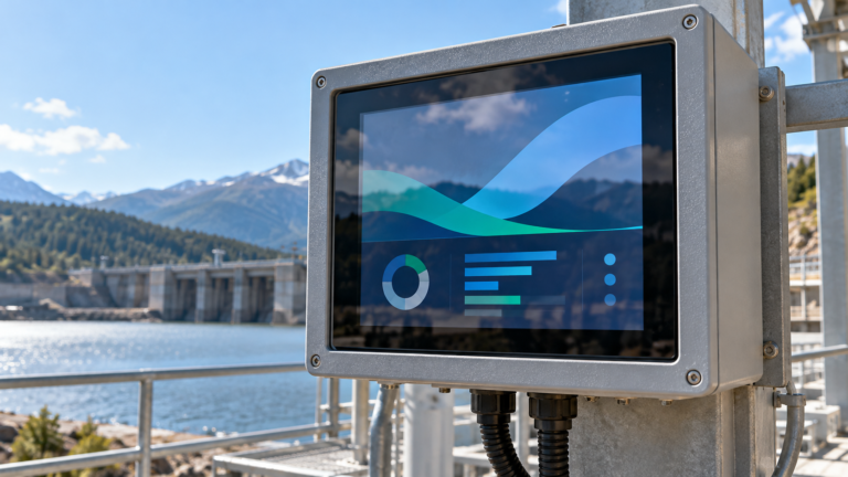 Generic display in an outdoor enclosure in daylight
