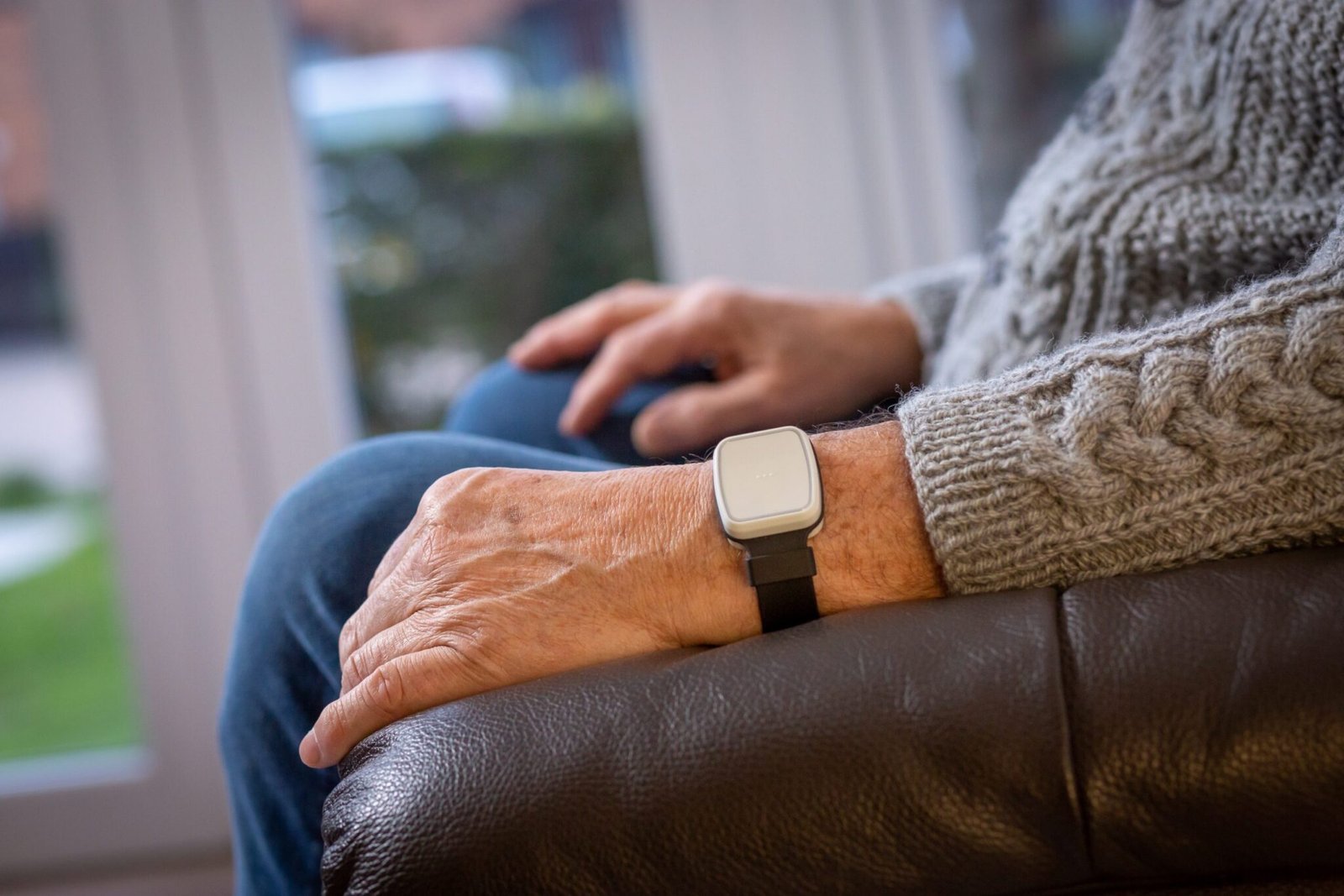 Wearable alert watch worn by an older adult Wearable alert watch worn by an older adult