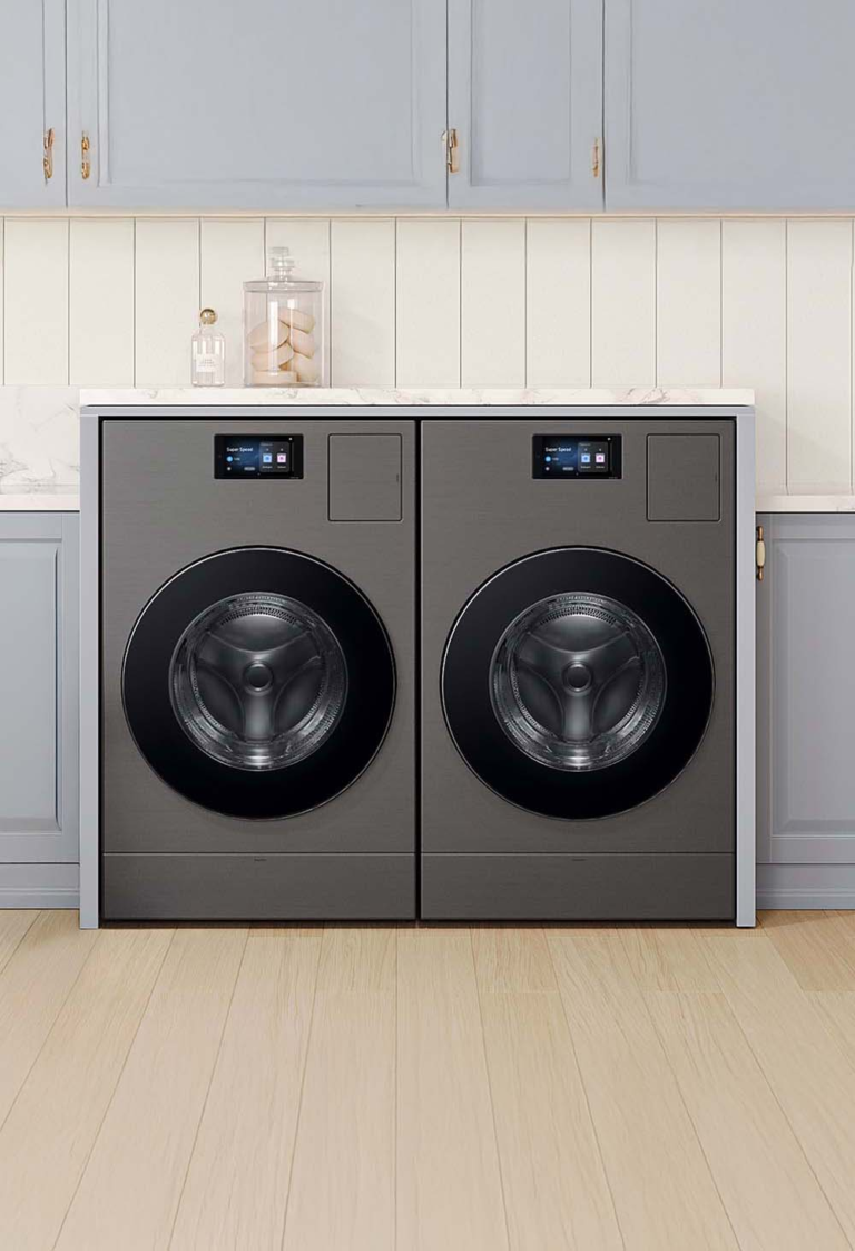 Washing machine and dryer with digital control displays Washing machine and dryer with digital control displays