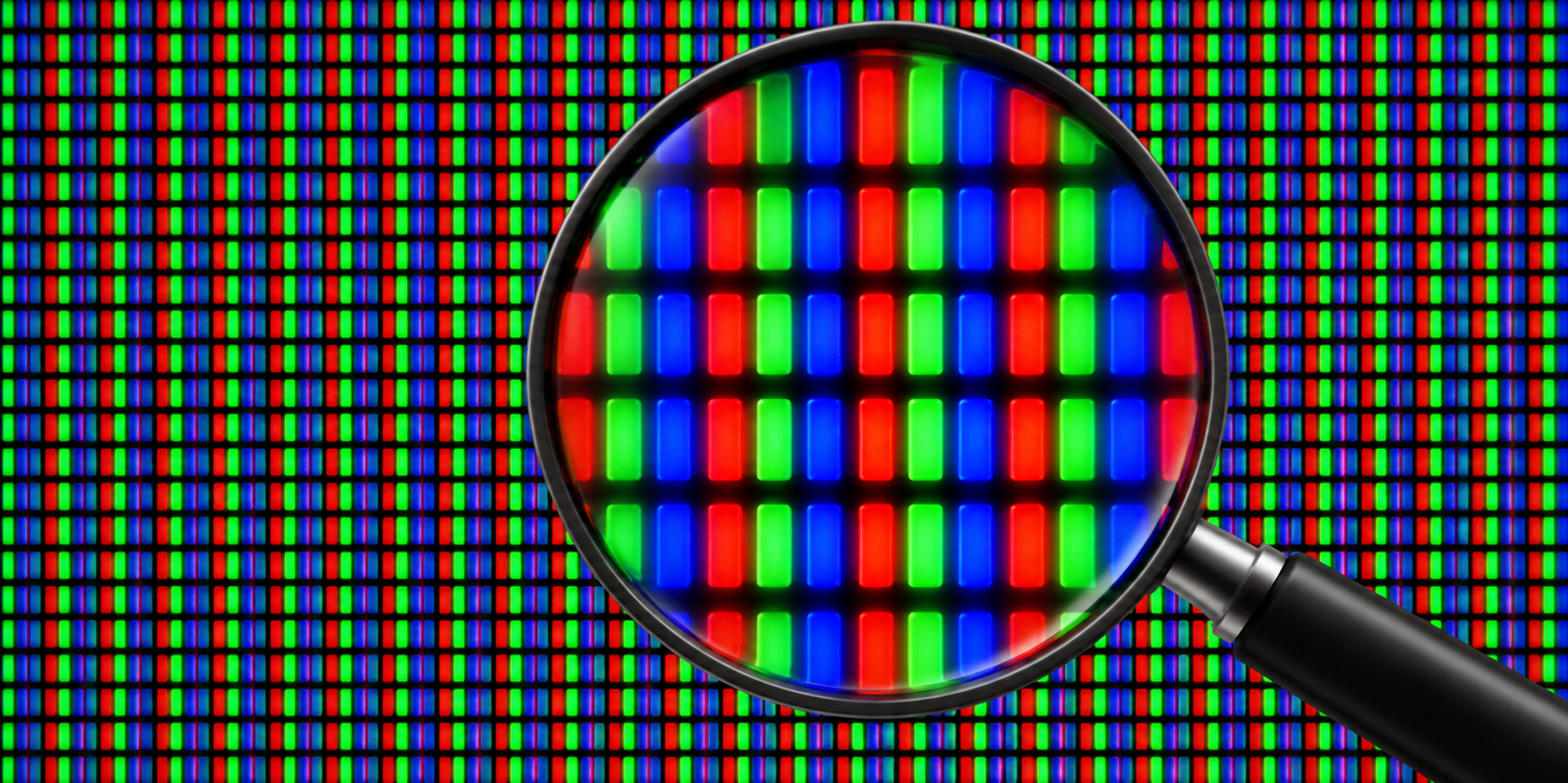 LCD subpixels Conceptual red, green and blue pixel grid